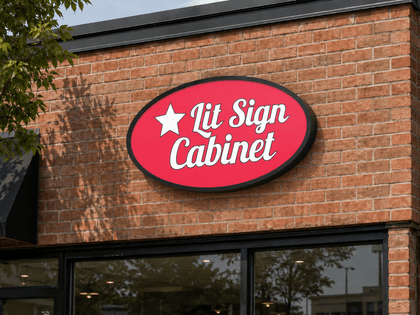 Lit cabinet shape single face sign