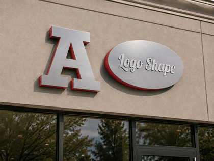 Metal letters and logo shapes