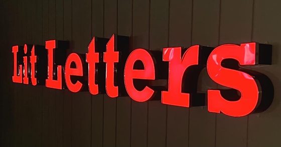 Face lit channel letters on a storefront