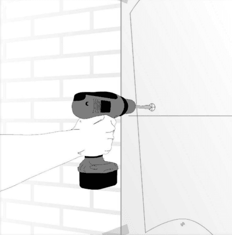 Drill a three quarter inch power hole for self-contained illuminated sign wiring