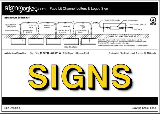 Example sign permit drawing