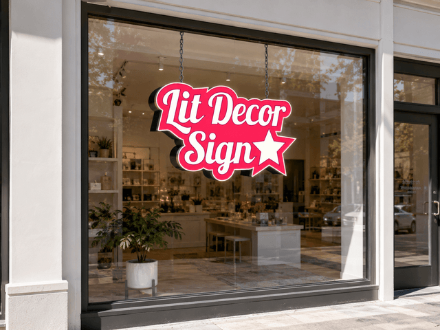 Lit Decor Sign day view