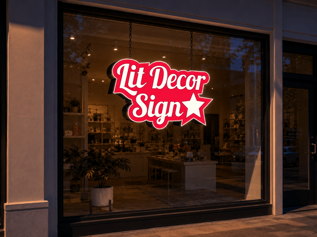 Lit Decor Sign night view