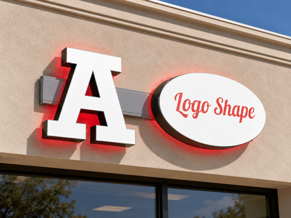 Lit Channel Letters & Logo Signs raceway face & halo example