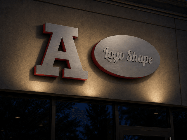 Metal Fabricated Letters & Logo Shapes night view