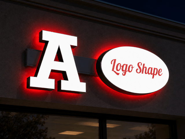 Face & Halo Lit Channel Letters & Logos on Raceway night view
