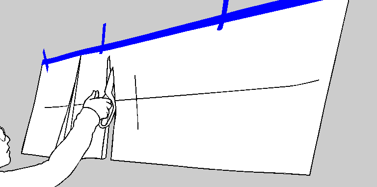 Installation pattern cut between dimensional letters for easier wall application