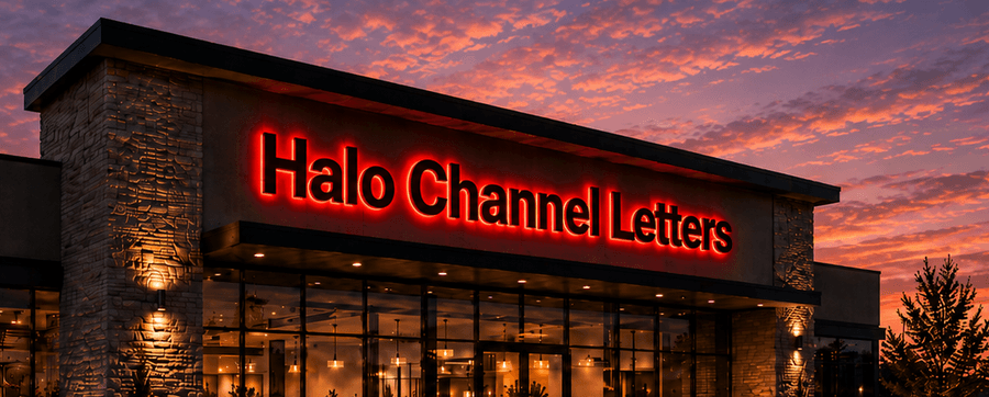 Halo reverse-lit channel letter sign installed on a storefront